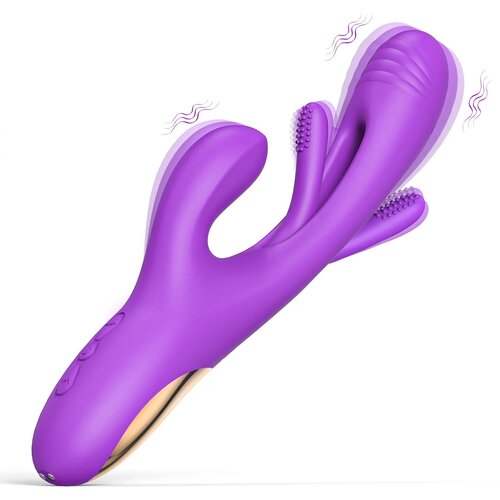 SuperLove Rabbit Flapping G-Spot 3in1 Vibrator Purple Slike