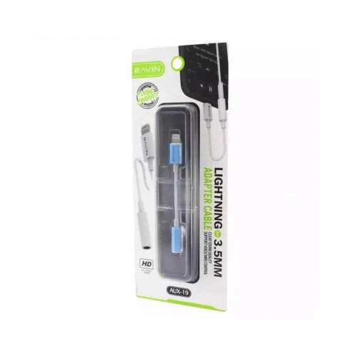 BAVIN adapter AUX-19 lightning na 3.5mm bela Cene