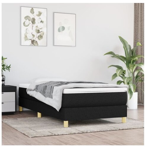  Box spring posteljni okvir črn 90x200 cm blago Cene