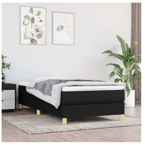  Za krevet s oprugama crni 90 x 200 cm od tkanine Cijene