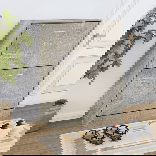 vidaXL Omarica za čevlje betonsko siva 63x24x81 cm inženirski les Cene