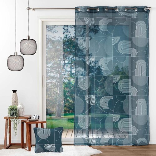 Douceur d int&amp;eacute;rieur Tamno plava prozirna zavjesa 140x280 cm Esquisse &amp;ndash; Slike