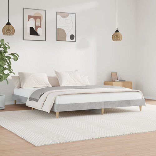 VidaXL Posteljni okvir betonsko siv 120x200 cm inženirski les Slike