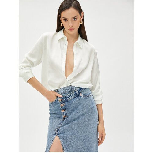 Koton Buttoned Long Sleeve Satin Shirt Slike