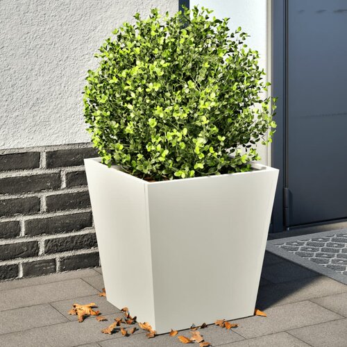 vidaXL Vrtne sadilice 2 kom bijele 40x40x40 cm čelične Cijene