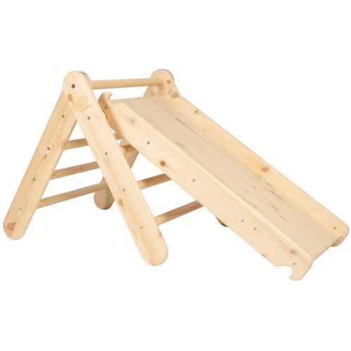 MeowBaby Pikler trokut od borovine u prirodnoj boji 46x87x60 cm Montessori - Cijene