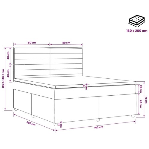  Boxspring krevet s madracem Krem 160 x 200 cm Tkanina - Krem 160 x 200 cm Dizajn linija Slike