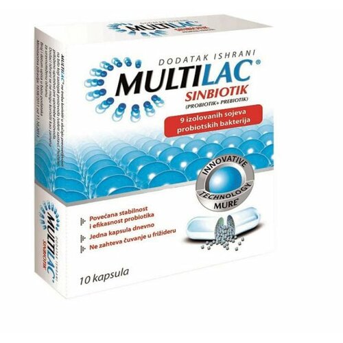 Multilac sinbiotik (probiotik plus prebiotik) 10 kapsula Cene