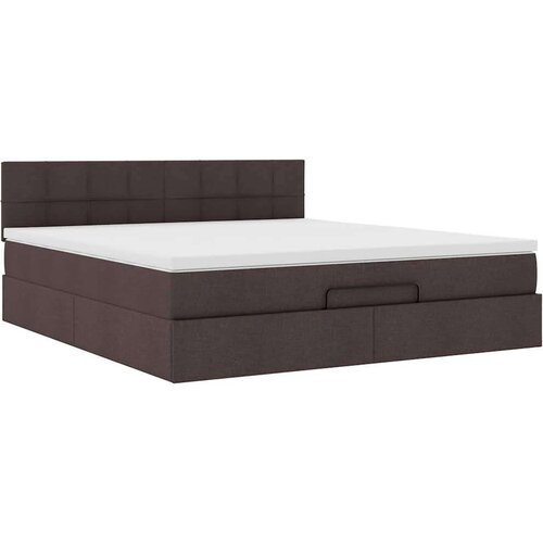 vidaXL Otomanski posteljni okvir z vzmetnico rjav 160x200 cm blago Cene