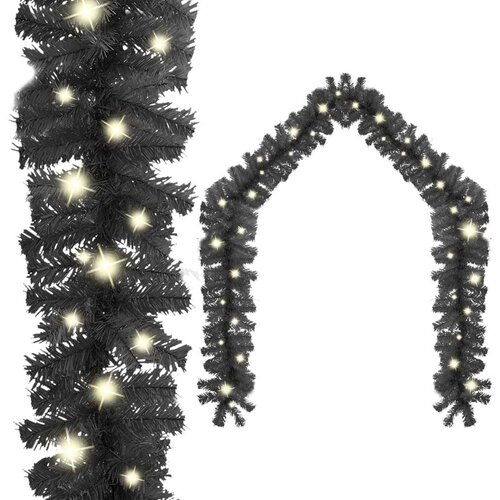 vidaXL Božićna girlanda s LED svjetlima 10 m crna Cijene