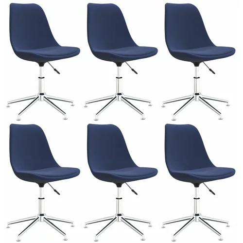 vidaXL Vrtljivi jedilni stoli 6 kosov modro blago, (20812585)