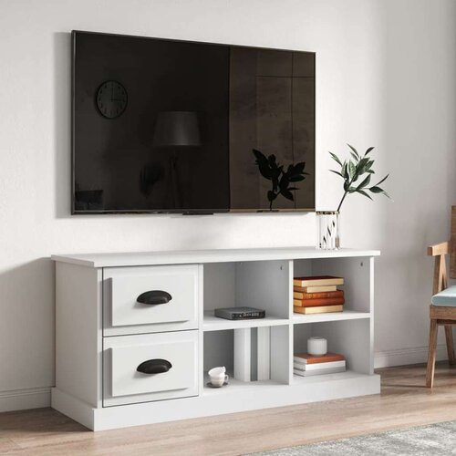 TV ormarić bijeli 102x35 5x47 5 cm od konstruiranog drva Slike