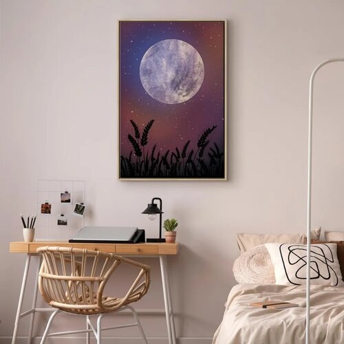  Slika - Night in the Country (1 Part) Vertical 80x120 U prirodnom drvenom okviru Cene