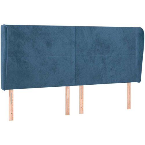  Uzglavlje s u&amp;scaron;ima tamnoplavi 163x23x118/128 cm bar&amp;scaron;unasti Slike