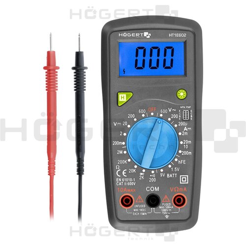 Hogert digitalni multimetar 600/600 V 10A HT1E602 Slike