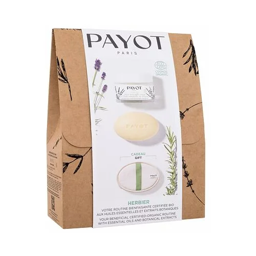 Payot Herbier Gift Set darilni set univerzalna krema za obraz Herbier 50 ml + krema za masažu v milu Herbier 50 g + pripomoček za piling za ženske