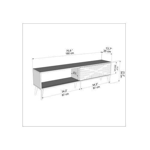 Hanah home tv polica riso walnut white Slike