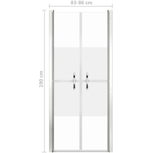 VidaXL vrata za tu&amp;scaron;-kabinu napola matirana ESG 86 x 190 cm Slike