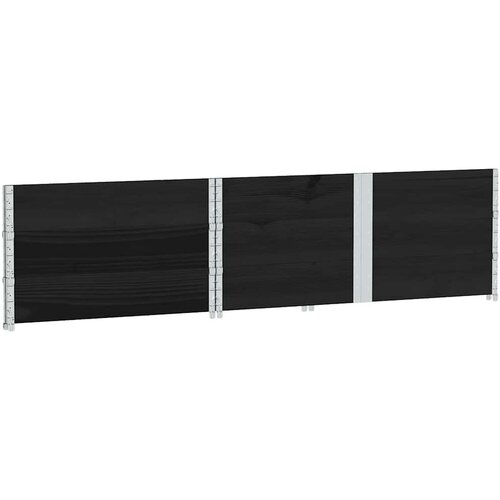  Okviri za palete 3 kom crni 150x100 cm od masivne borovine Slike