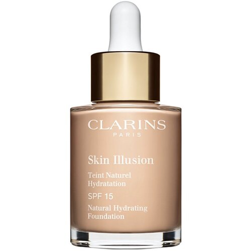 Clarins Skin Illusion Natural Hydrating Foundation posvjetljujući hidratantni puder SPF 15 nijansa 102.5 Porcelain 30 ml Slike