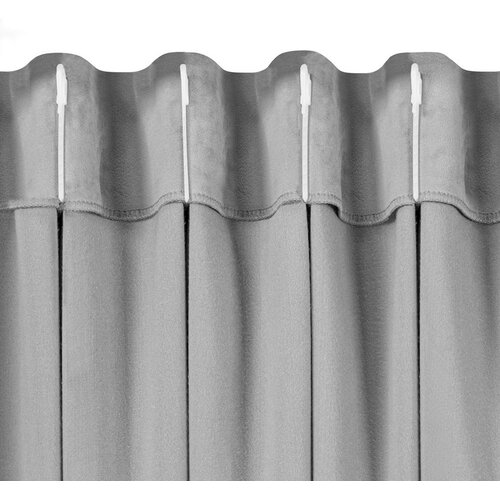  Curtain VILA color graphite style classic flex 9.5 cm with double pleat velvet 200x245 HOMEDE Slike