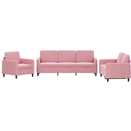 vidaXL 3-dijelni set sofa ružičasti baršunasti Cijene