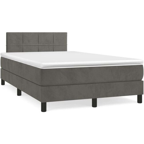 Krevet box spring s madracem tamnosivi 120 x 190 cm baršun Cijene