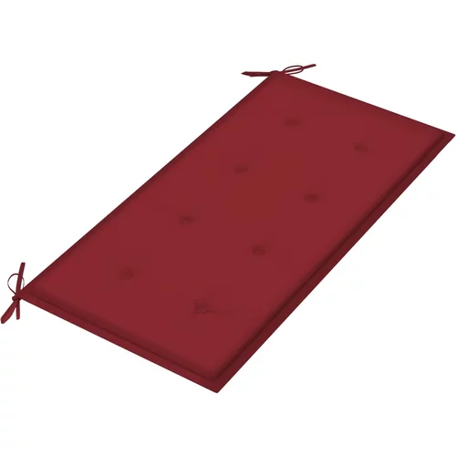 Jastuk za vrtnu klupu crvena boja vina 100 x 50 x 4 cm tkanina