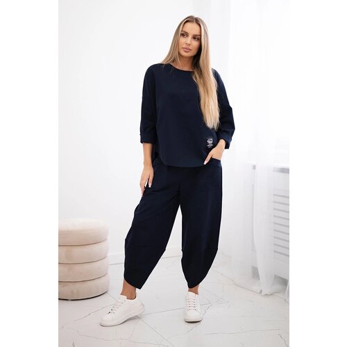 Kesi Set Punto Milano Winter sweatshirt + pants Navy blue Slike