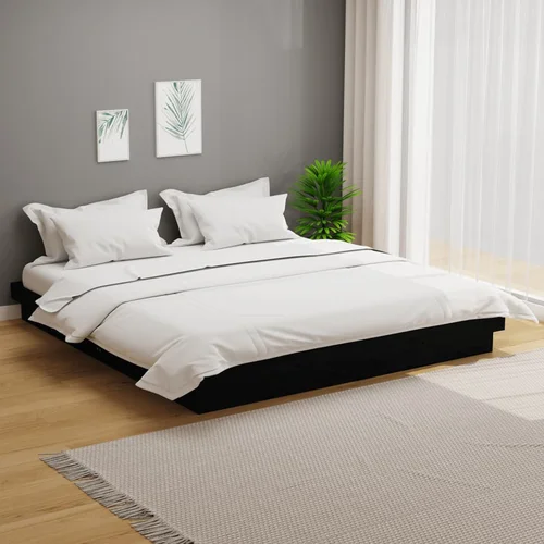 Furnova Posteljni okvir črn iz trdnega lesa 200x200 cm, (21943039) Furnova Posteljni okvir črn iz trdnega lesa 200x200 cm, (21943039)
