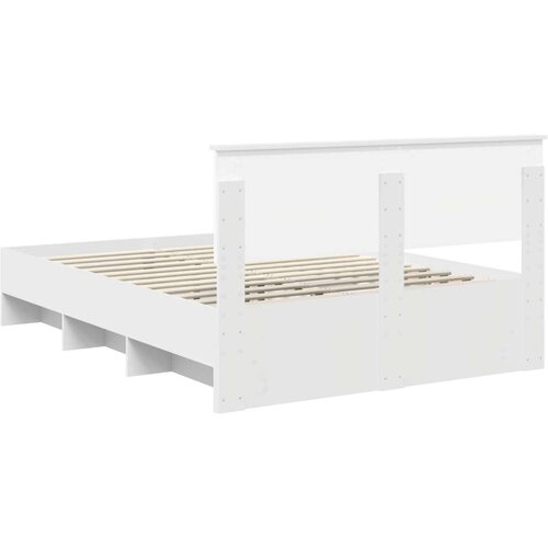  Okvir za krevet Bijelo 140 x 200 cm Konstruirano drvo - Bijelo 140 x 190 cm Slike