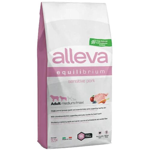 Alleva equilibrium sensitive adult medium/large pork - hrana sa svinjetinom za odrasle pse srednjih i velikih rasa sa osetljivom probavom (12kg) Cene