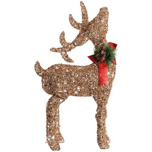  Holwy, novogodišnja dekoracija, jelen, svetlucavi, zlatna, 64cm ( 760084 ) Cene