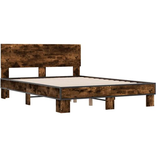  Okvir za krevet boja hrasta 120x190cm konstruirano drvo i metal Slike