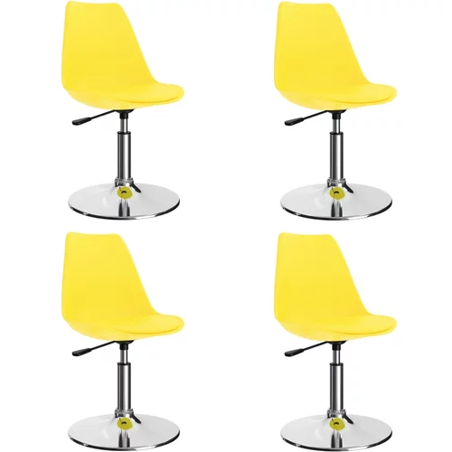 vidaXL Vrtljivi jedilni stoli 4 kosi rumeno umetno usnje