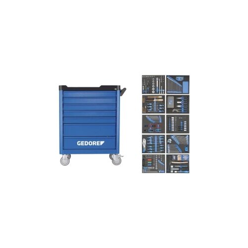 Gedore Voziček za orodje workster smartline, napolnjen, 7 predalov, s 308-delnim kompletom orodja, VxŠxG 1045 x 870 x 505 mm Cene