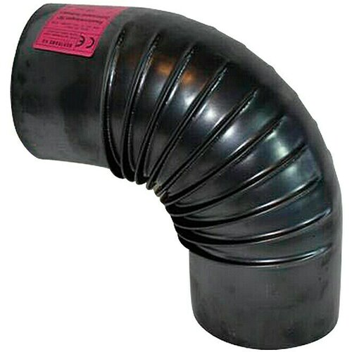  Cevno koleno za peč (130 mm, kot kolena: 0&amp;ndash;90&amp;deg;, debelina stene: 0,6 mm, črna) Slike