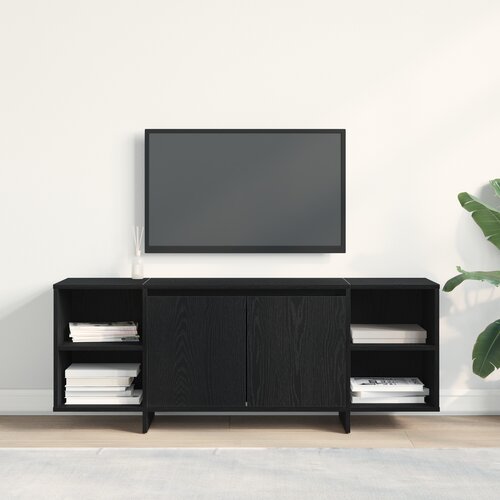 TV ormar 130 x 35 x 50 cm Crni hrast Konstruirano drvo Cene