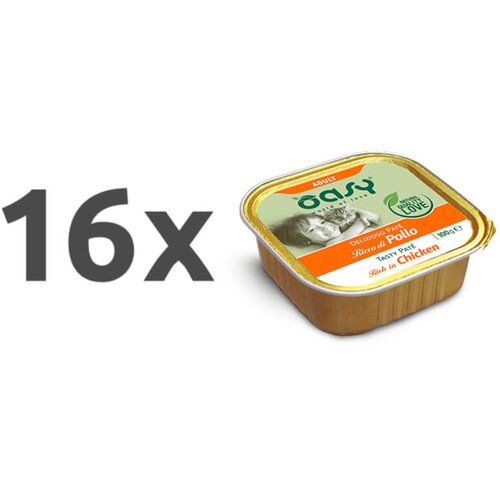 Oasy Tasty Pat&eacute; Adult pi&scaron;čanec, pat&eacute; v posodici - 100 g 16 x 100 g Cene