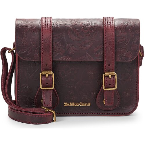 Dr. Martens 7IN/18CM SATCHEL CHERRY RED CRAZY HORSE FLORAL EMBOSS Bordo Slike