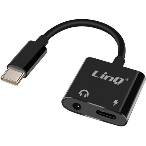 LINQ USB C v avdio priključek in USB C adapter za polnjenje - črna, Črna, (5000220105) Cene