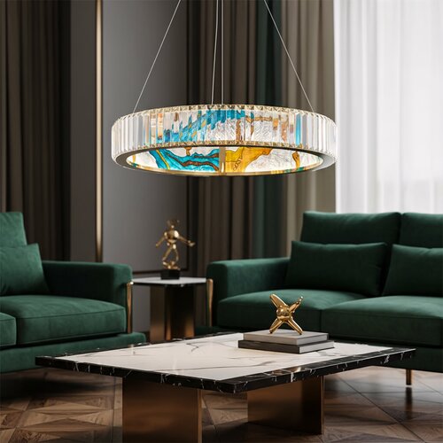 Toolight LED Viseća Lampa s Kristalima - Zlatna Slike