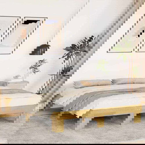 vidaXL Okvir kreveta bez madraca 135x190 cm puno drvo hrast Cene