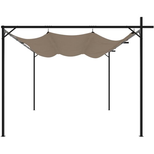 Pergola s pomičnim krovom smeđesiva 395x292x230 cm Slike
