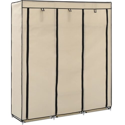  Garderobna omara s predelki in palicami krem 150x45x175cm blago Cene
