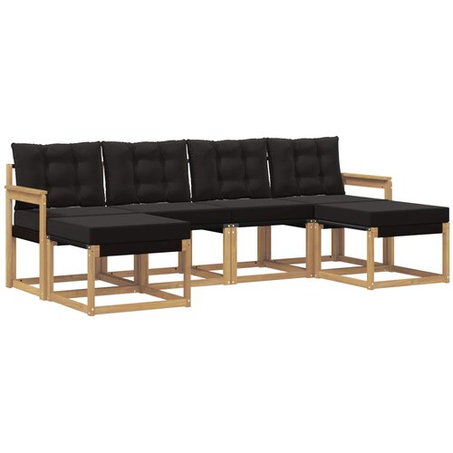vidaXL Zunanja garnitura za sedenje z blazino 6 pcs Bela in črna, (5000280678) Cene