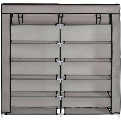 VidaXL 282434 shoe cabinet with cover grey 115x28x110 cm fabric Slike