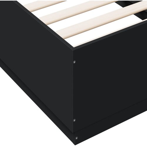  Okvir za krevet crni 90 x 190 cm od konstruiranog drva Slike