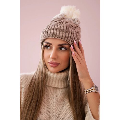 Kesi Cap with fleece Ilona K218 beige+ecru Slike