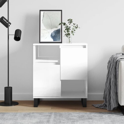 VidaXL Komoda visok sijaj bela 60x35x70 cm inženirski les Slike